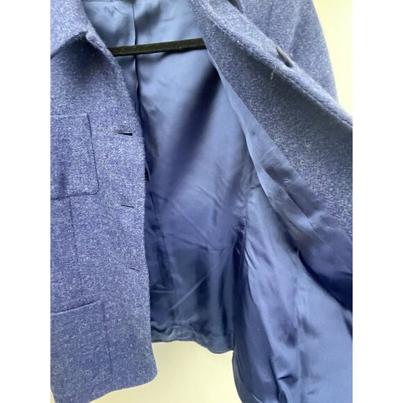 JONES NEW YORK Blazer Jacket 100% Wool Button Up  Blue Size 8 - Picture 10 of 16